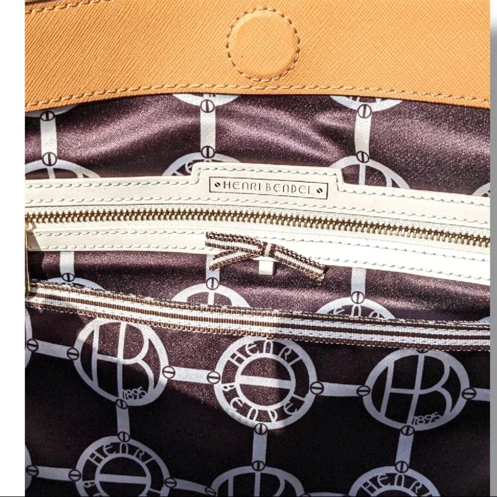 Henri Bendel West 57th Satchel Pink Canvas & Leather Tote Bag - Picture 6 of 10